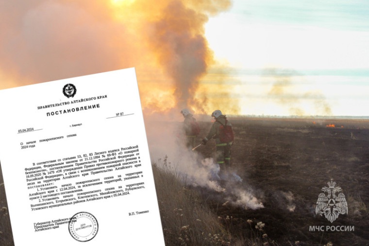 ПРАВИТЕЛЬСТВО АЛТАЙСКОГО КРАЯ ПОСТАНОВЛЕНИЕ 03.04.2024 № 87 г. Барнаул О начале пожароопасного сезона 2024 года. ПРАВИТЕЛЬСТВО АЛТАЙСКОГО КРАЯ ПОСТАНОВЛЕНИЕ 03.04.2024 № 87 г. Барнаул О начале пожароопасного сезона 2024 года.